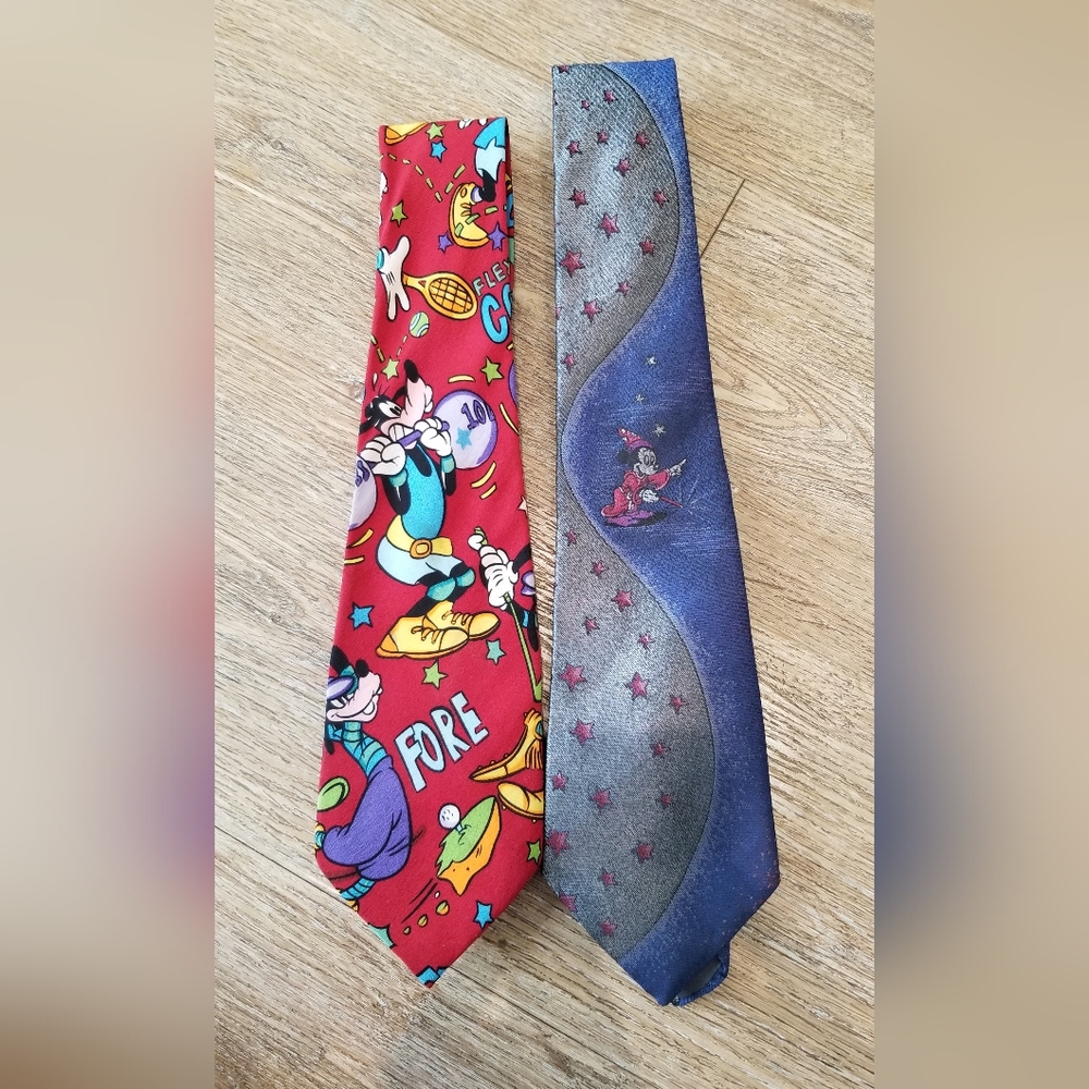Pair is vintage Mickey Mouse + Goofie ties